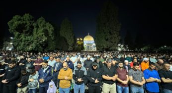 45 ألف مصل يؤدون صلاتي العشاء والتراويح في المسجد الأقصى
